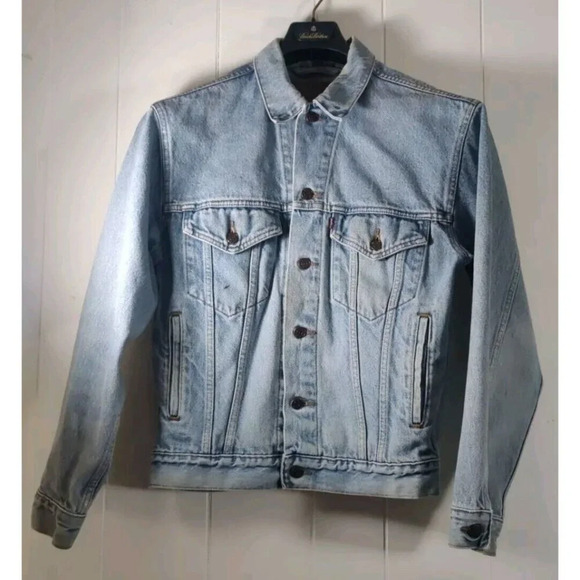 VTG 80s Levi's Denim Jean Trucker Jacket Relaxed Fit70507-0389 Faded Wash Size - Picture 1 of 13